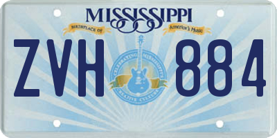 MS license plate ZVH884