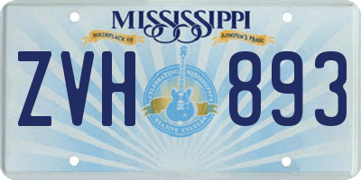 MS license plate ZVH893