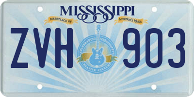 MS license plate ZVH903