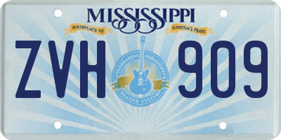 MS license plate ZVH909