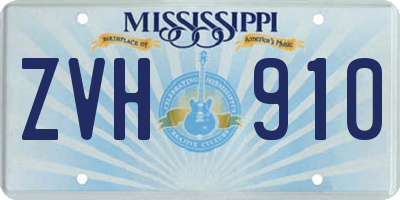 MS license plate ZVH910