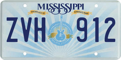 MS license plate ZVH912