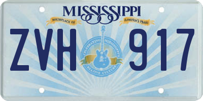 MS license plate ZVH917