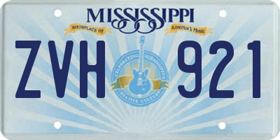 MS license plate ZVH921