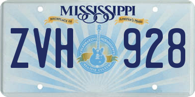 MS license plate ZVH928