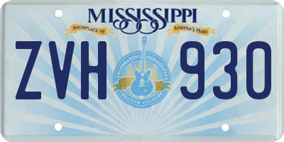 MS license plate ZVH930