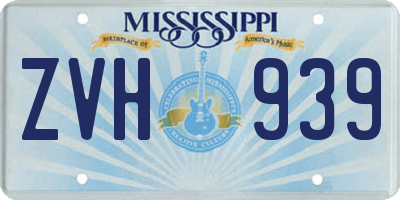 MS license plate ZVH939