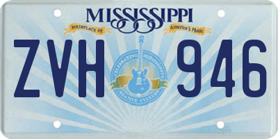 MS license plate ZVH946