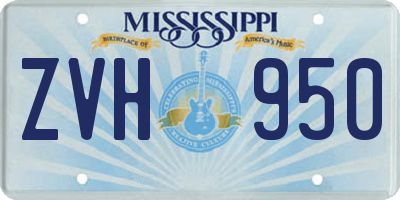 MS license plate ZVH950