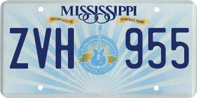 MS license plate ZVH955