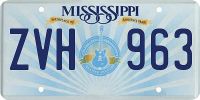 MS license plate ZVH963