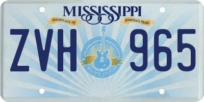 MS license plate ZVH965