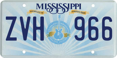 MS license plate ZVH966