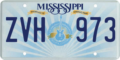 MS license plate ZVH973