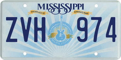 MS license plate ZVH974