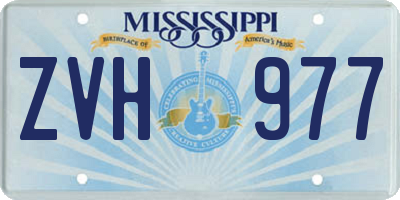 MS license plate ZVH977