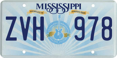 MS license plate ZVH978