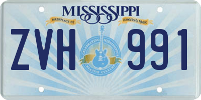 MS license plate ZVH991