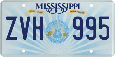 MS license plate ZVH995