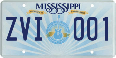 MS license plate ZVI001