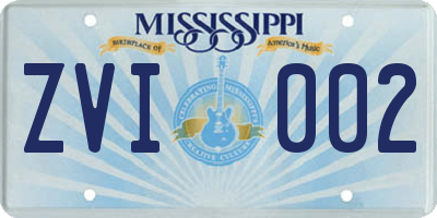MS license plate ZVI002