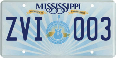 MS license plate ZVI003