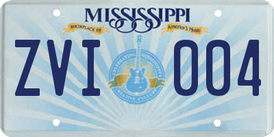MS license plate ZVI004