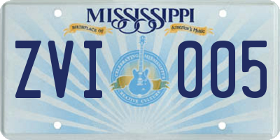 MS license plate ZVI005