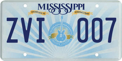 MS license plate ZVI007