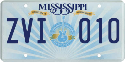 MS license plate ZVI010