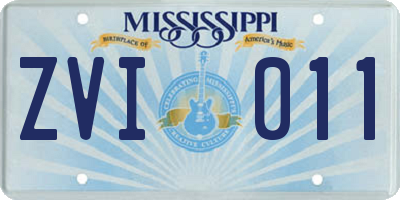 MS license plate ZVI011