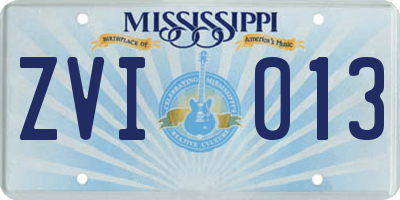 MS license plate ZVI013