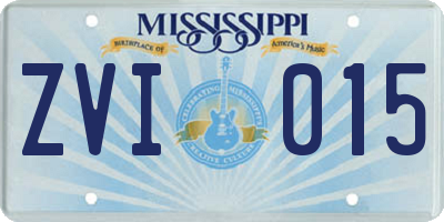 MS license plate ZVI015