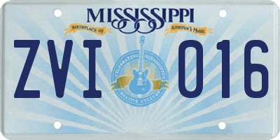 MS license plate ZVI016