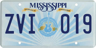 MS license plate ZVI019