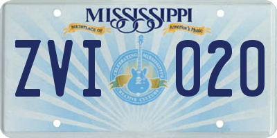 MS license plate ZVI020
