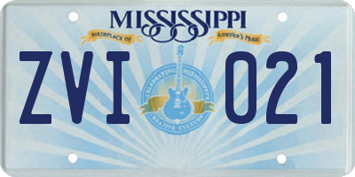 MS license plate ZVI021