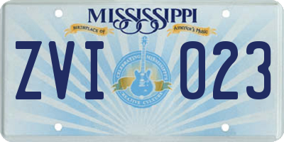 MS license plate ZVI023