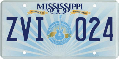 MS license plate ZVI024