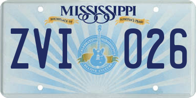 MS license plate ZVI026