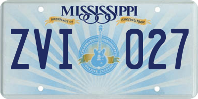 MS license plate ZVI027