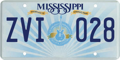 MS license plate ZVI028