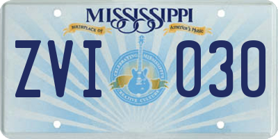 MS license plate ZVI030