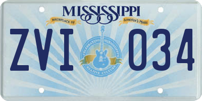 MS license plate ZVI034