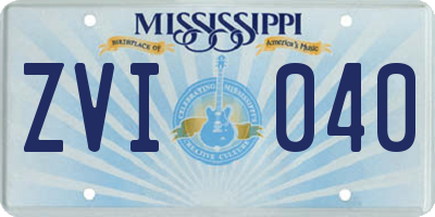 MS license plate ZVI040