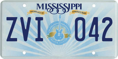 MS license plate ZVI042