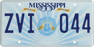 MS license plate ZVI044