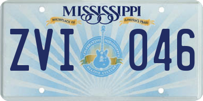 MS license plate ZVI046