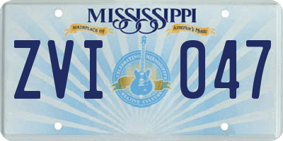 MS license plate ZVI047