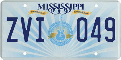 MS license plate ZVI049